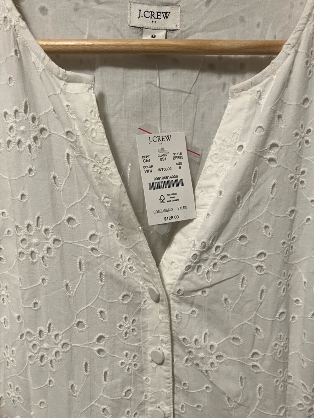 J. Crew Factory White Eyelet Midi Dress